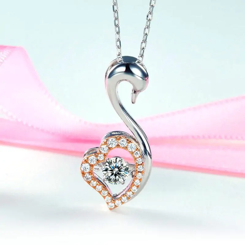 Swan Dancing Stone Pendant Necklace - Image 3