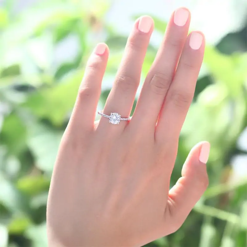 Created Diamond Silver Ring - Image 5