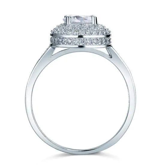 1 Carat Round Cut Created Diamond Ring - Image 3