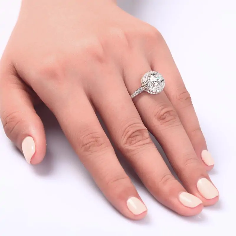 1 Carat Round Cut Created Diamond Ring - Image 6