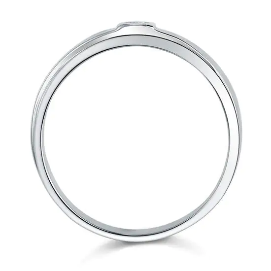 Bezel Setting Men's Solid Sterling Ring - Image 3