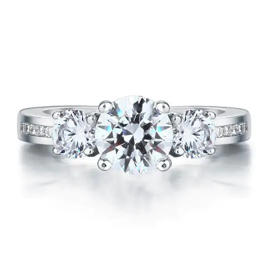 3 Stone Created Diamond Ring - Image 2