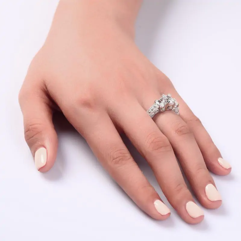 Vintage Style 2 Carat Created Diamond Ring - Image 6