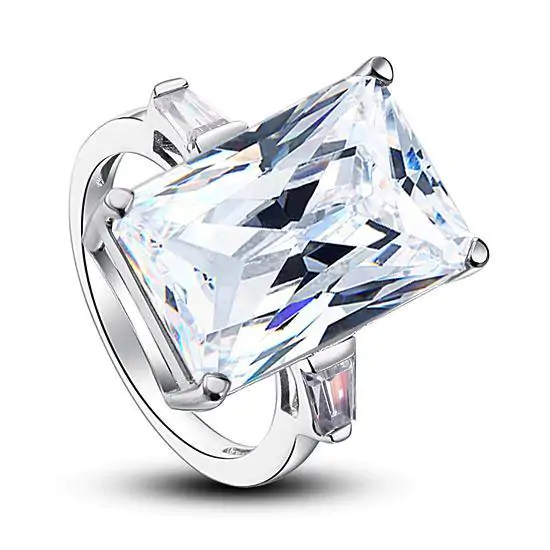 Princess Cut Created Diamond 925 Sterling Silver Luxury Ring - Image 2