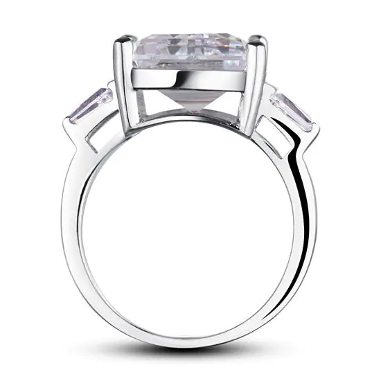 Princess Cut Created Diamond 925 Sterling Silver Luxury Ring - Image 3