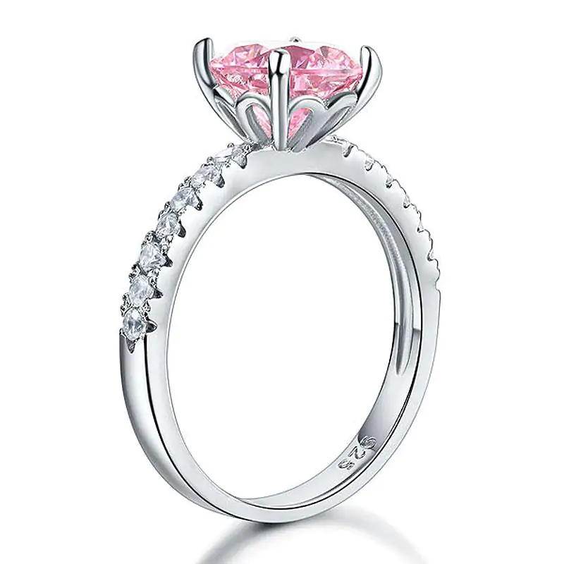2 Carat Pink Created Diamond Ring