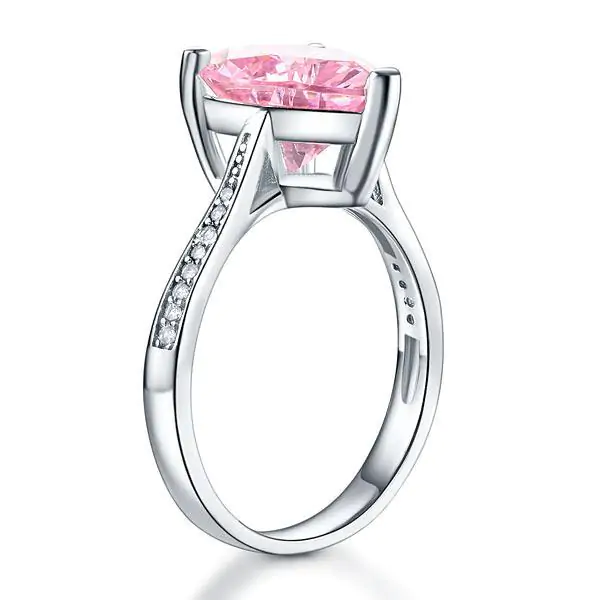 3.5 Carat Heart Pink Created Diamond Ring - Image 2