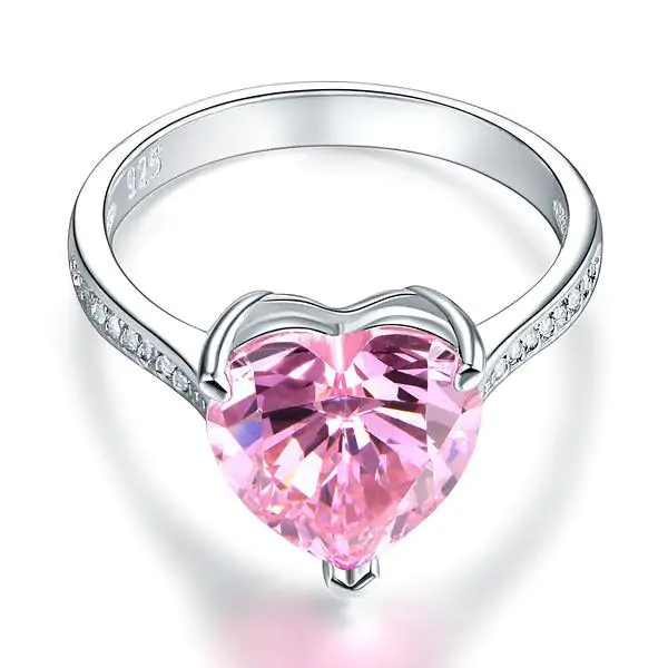 3.5 Carat Heart Pink Created Diamond Ring - Image 3