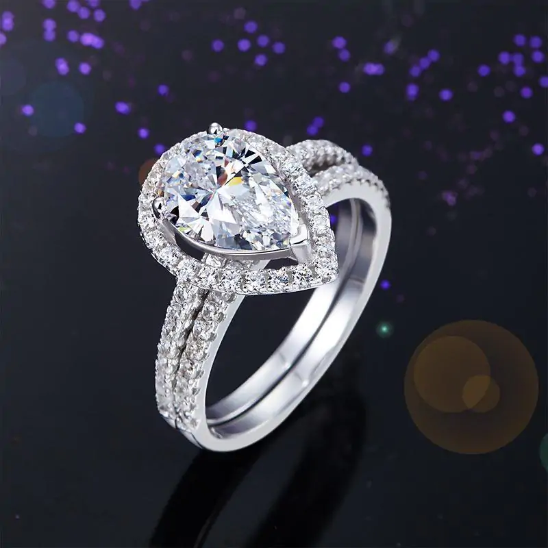 2 Ct Pear Ring Set - Image 5