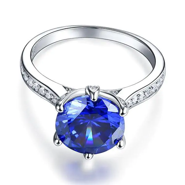 3 Carat Blue Created Diamond Ring - Image 3