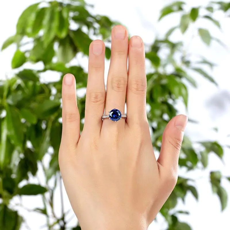 3 Carat Blue Created Tanzanite Ring - Image 6