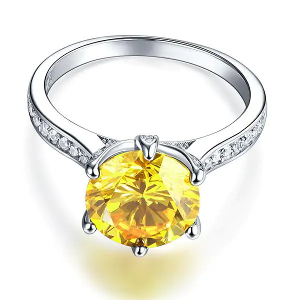 3 Carat Yellow Canary Created Diamond Ring - Image 3