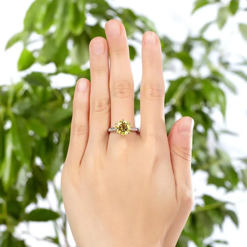 3 Carat Yellow Canary Created Diamond Ring - Image 5