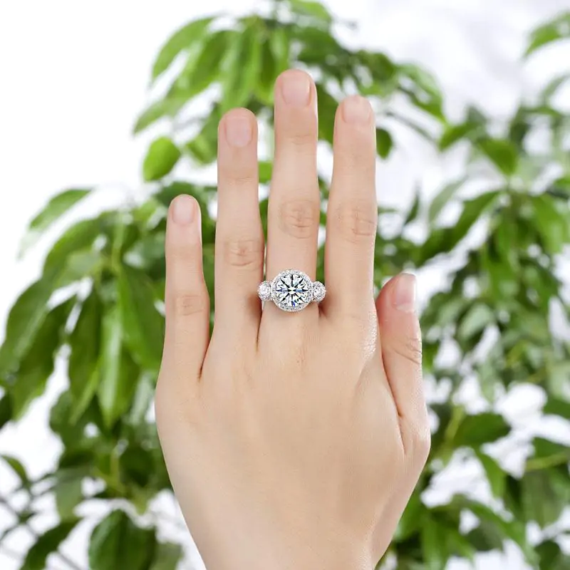 Three-Stone Vintage Victorian Art Deco 3.5 Ct Ring - Image 6