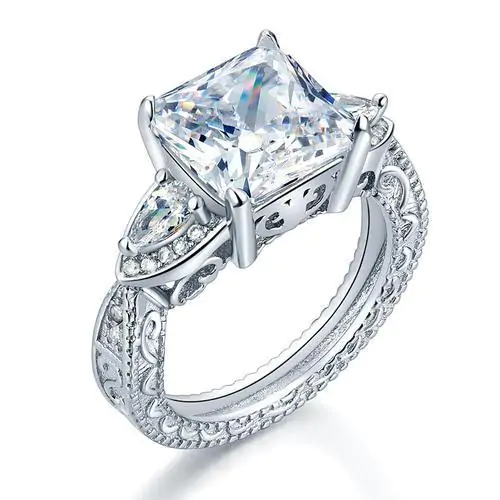 Vintage 4 Ct Created Diamond Ring