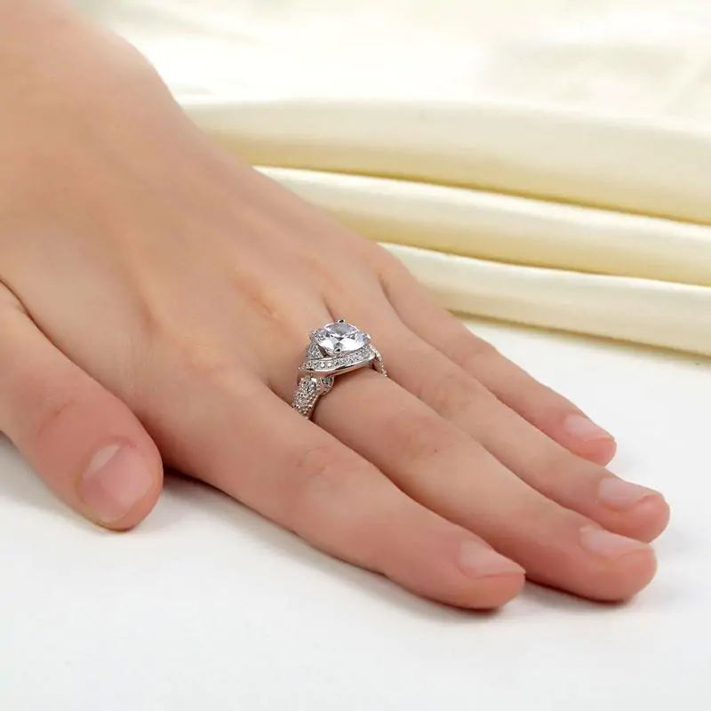 Vintage Style Art Deco Sterling Silver Promise Ring - Image 6