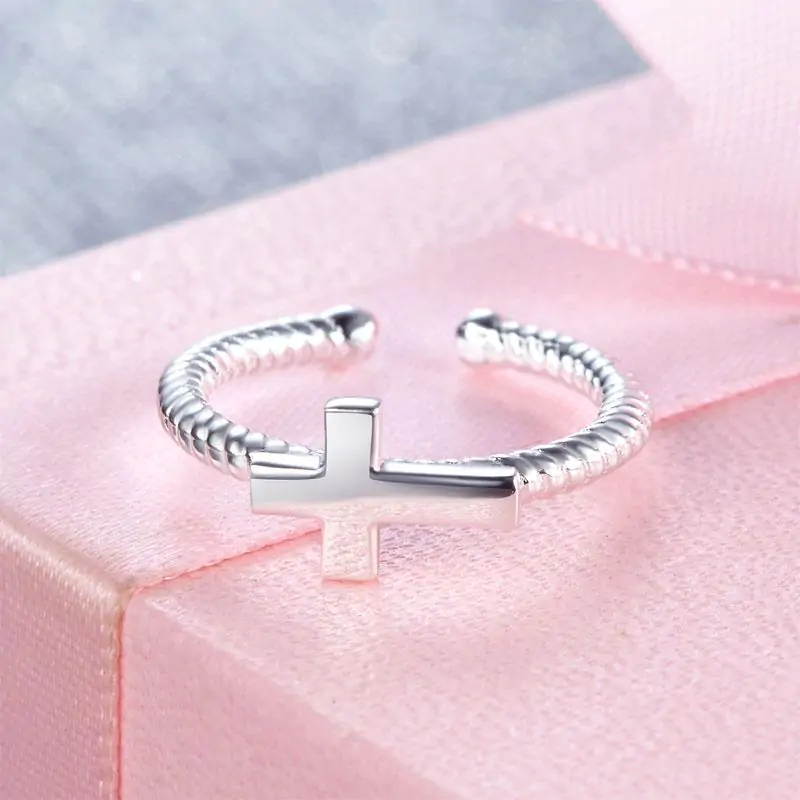 Kids Adjustable Girls Cross Ring - Image 3