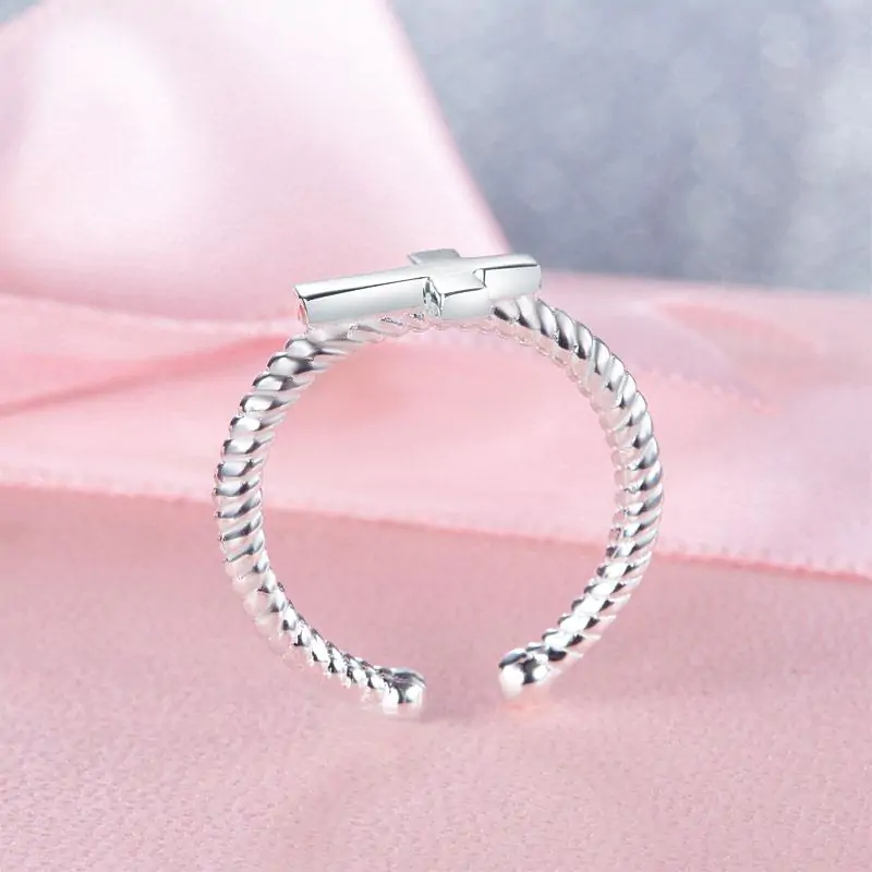Kids Adjustable Girls Cross Ring - Image 4