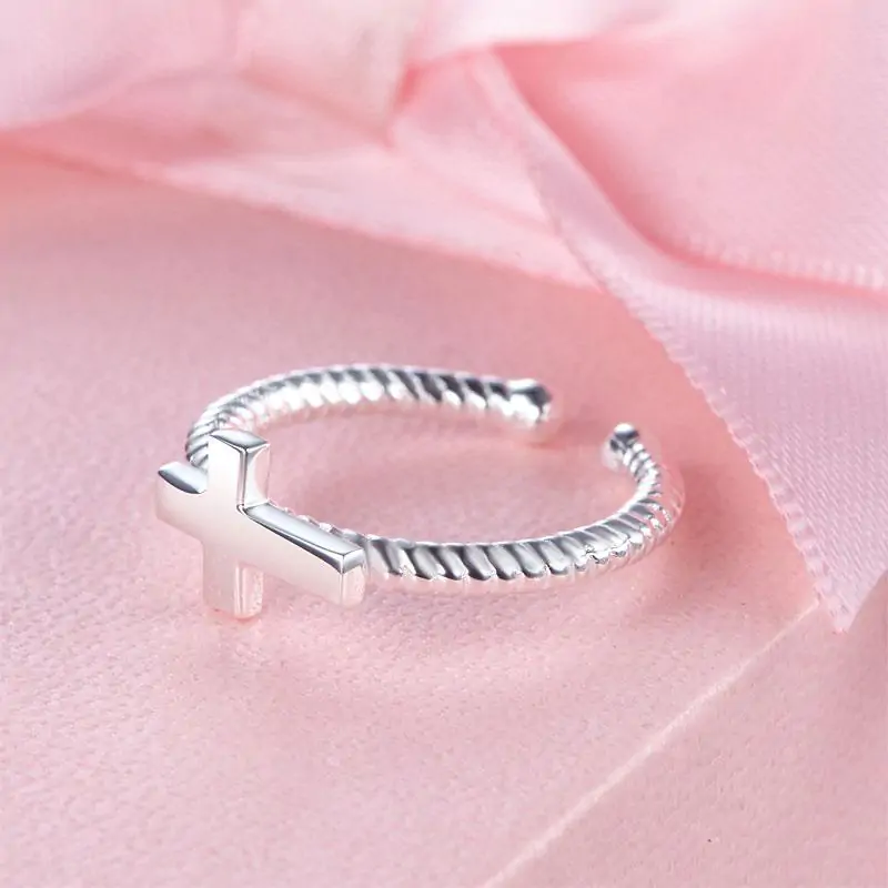 Kids Adjustable Girls Cross Ring - Image 5