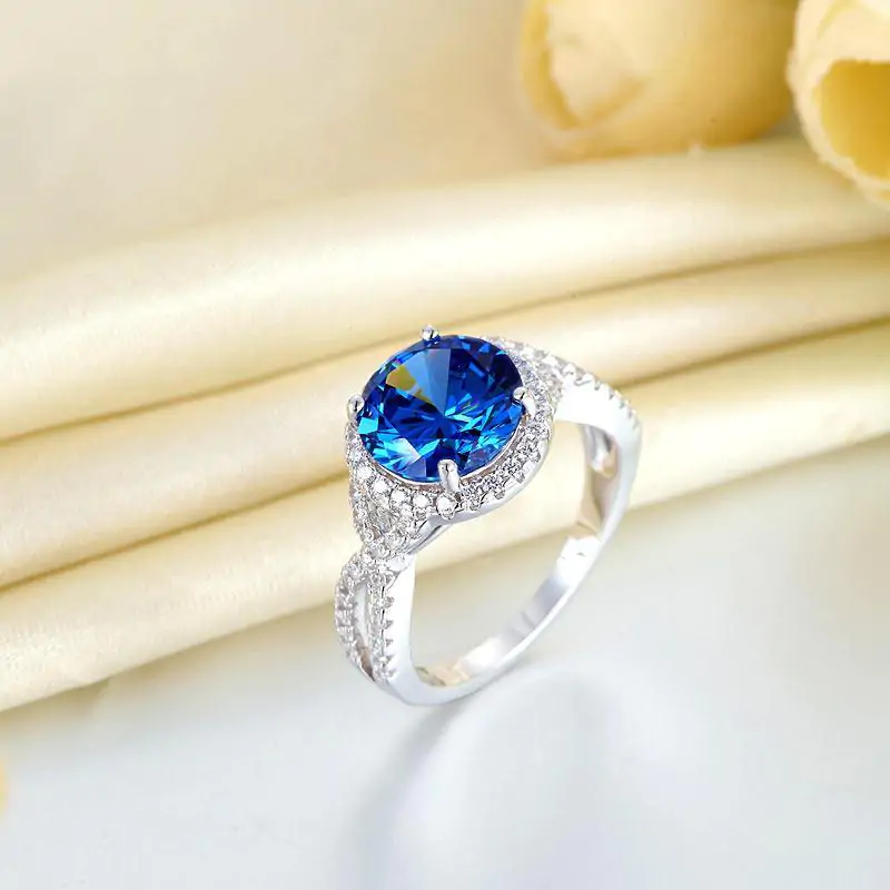 3 Carat Navy Blue Stone Ring - Image 4