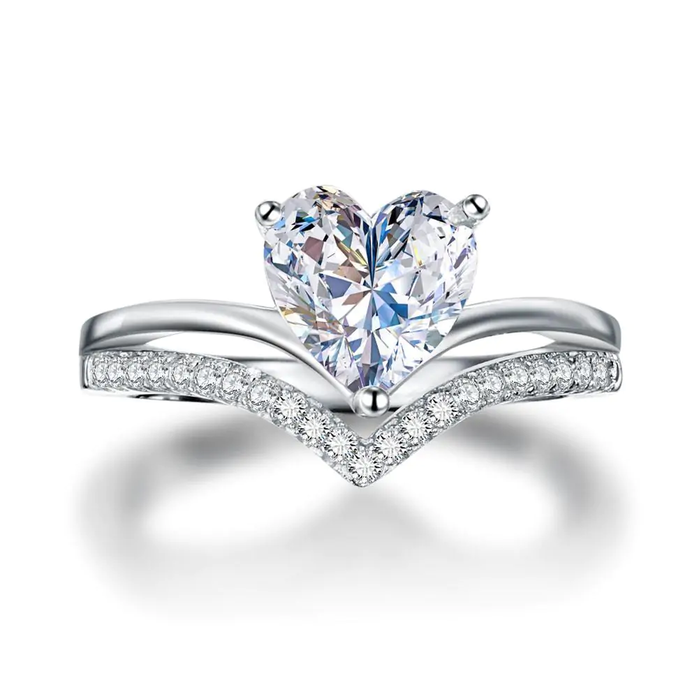 2 Carat Heart Cut Created Diamond Ring - Image 2