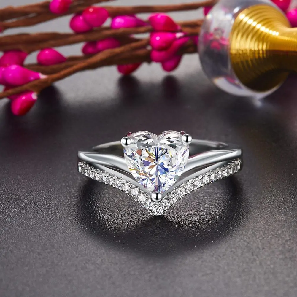 2 Carat Heart Cut Created Diamond Ring - Image 5