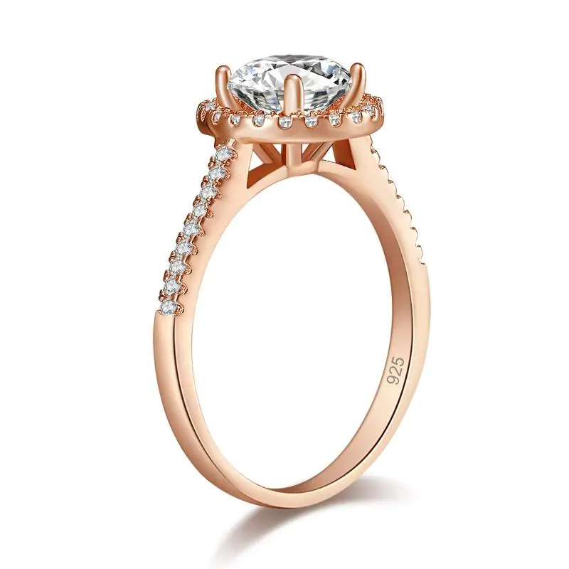 Rose Gold Plated Created Diamond Ring - Image 2