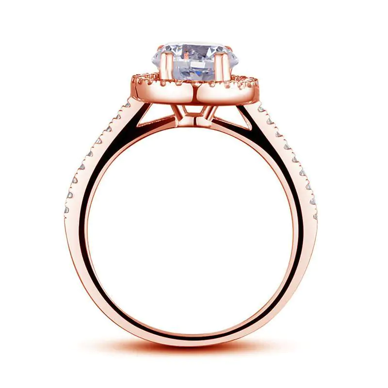 Rose Gold Plated Created Diamond Ring - Image 3