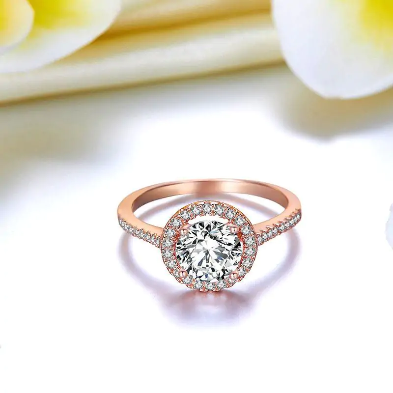 Rose Gold Plated Created Diamond Ring - Image 5