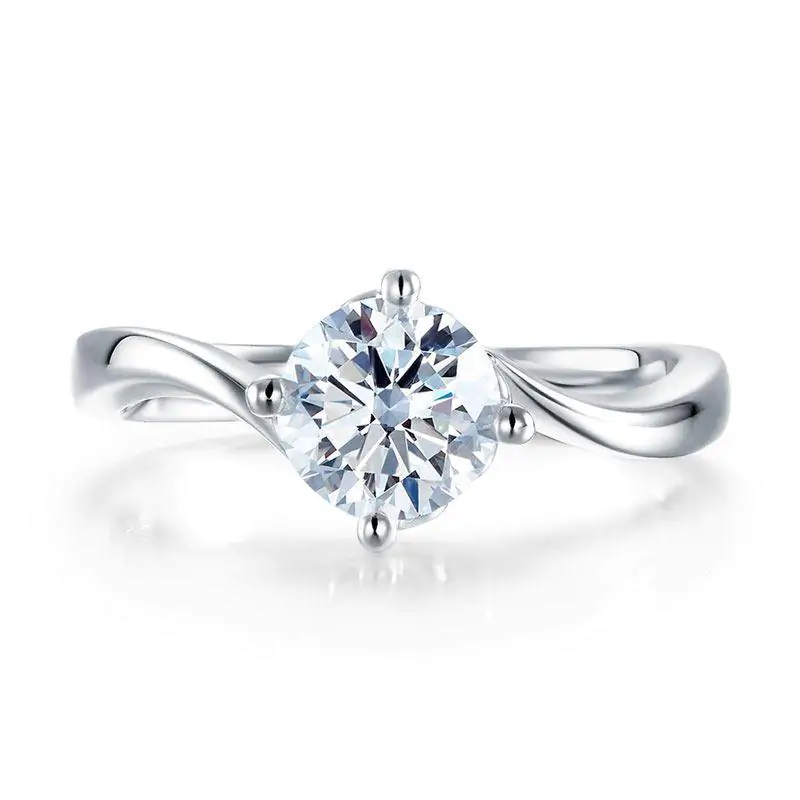 1 Carat Moissanite Diamond Swirl Solitaire Ring - Image 3