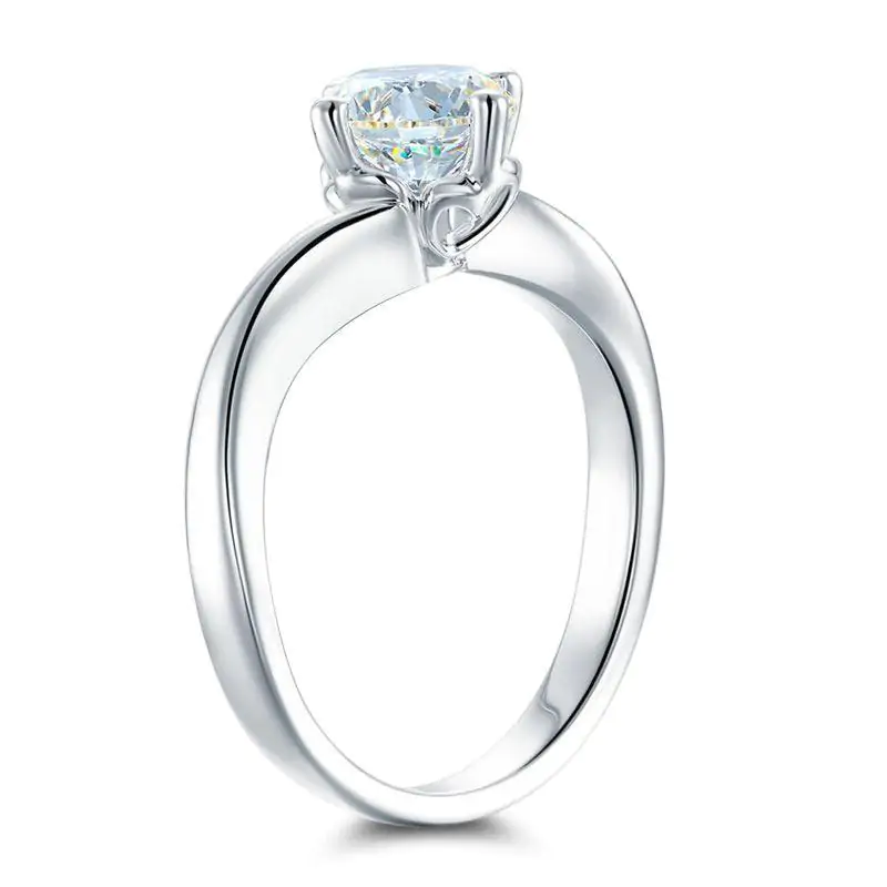 1 Carat Moissanite Diamond Swirl Solitaire Ring - Image 2