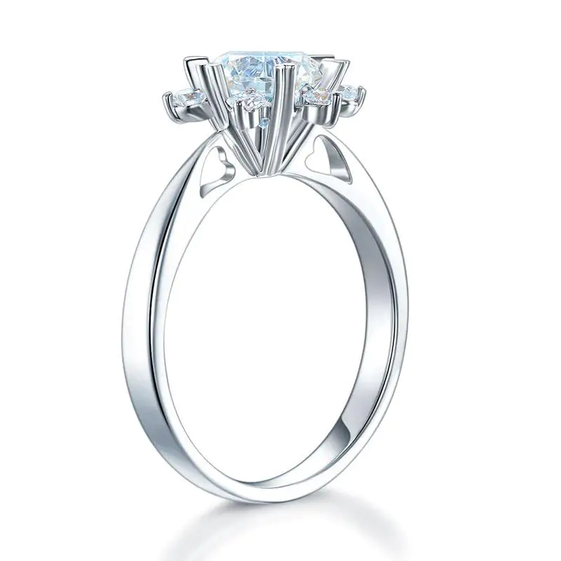 1 Carat Moissanite Diamond Flower Engagement Ring - Image 2