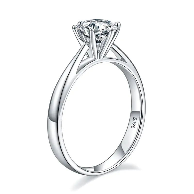 1 Carat Moissanite Diamond Classic 6 Claws Engagement - Image 3