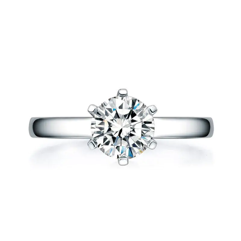 1 Carat Moissanite Diamond 6 Claws Engagement Ring - Image 3