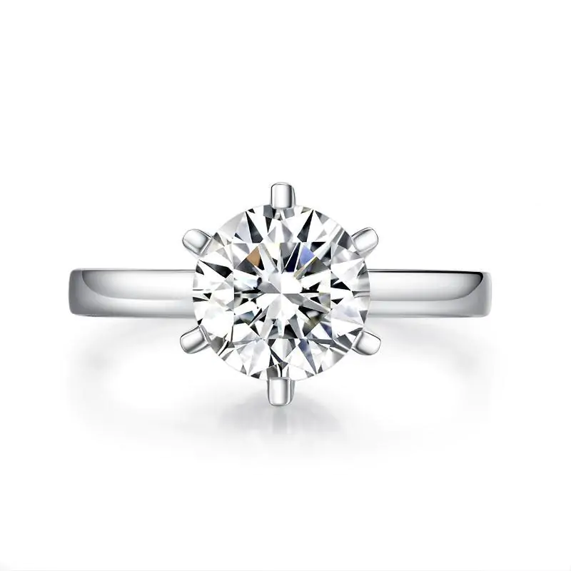 2 Carat Moissanite Diamond (8 mm) 6 Claws Engagement Ring - Image 3