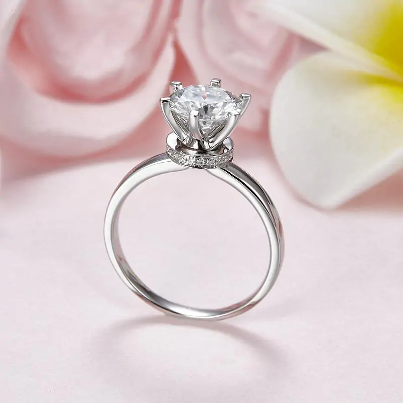 2 Carat Moissanite Diamond (8 mm) 6 Claws Engagement Ring - Image 6