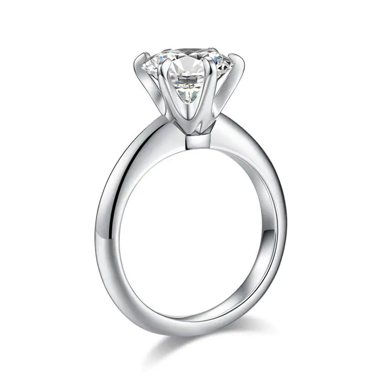 2.5 Carat Moissanite Diamond (9 mm) Ring 6 Claws - Image 4