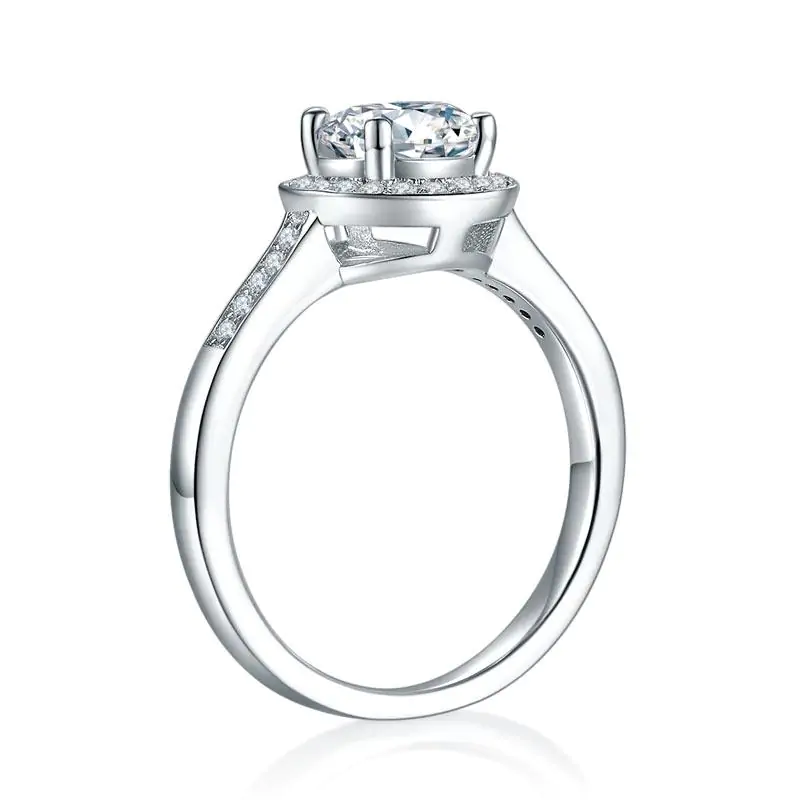 1 Carat Moissanite Diamond Halo Engagement Ring - Image 2