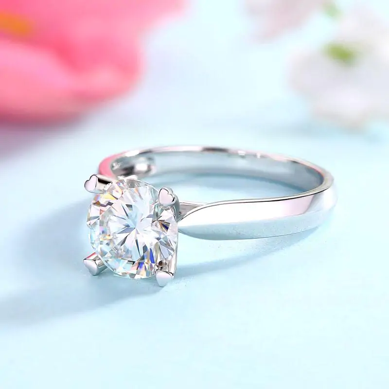 1.5 Carat Moissanite Diamond Ring Heart Shaped Prong - Image 5