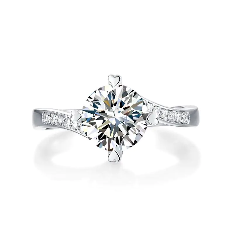 1.5 Carat Moissanite Diamond Ring Heart Shape Prong - Image 2