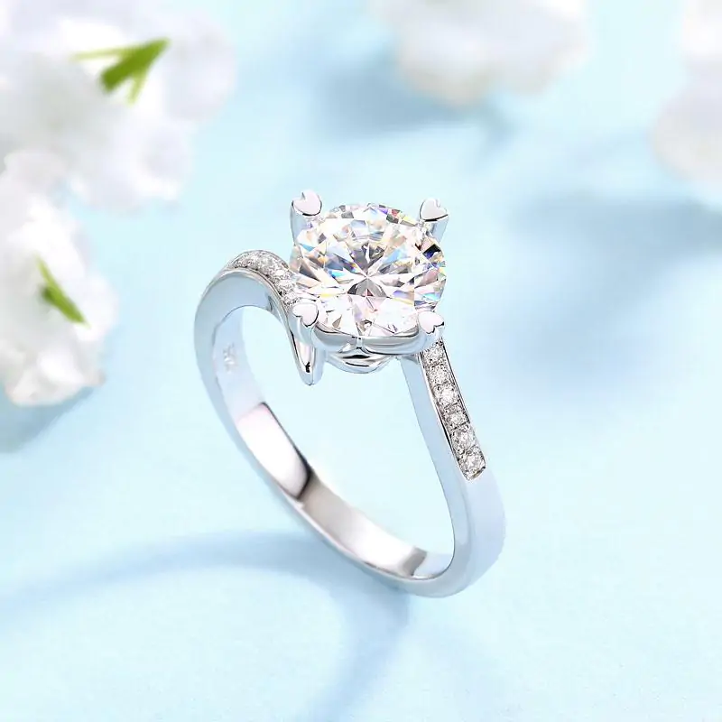 1.5 Carat Moissanite Diamond Ring Heart Shape Prong - Image 5