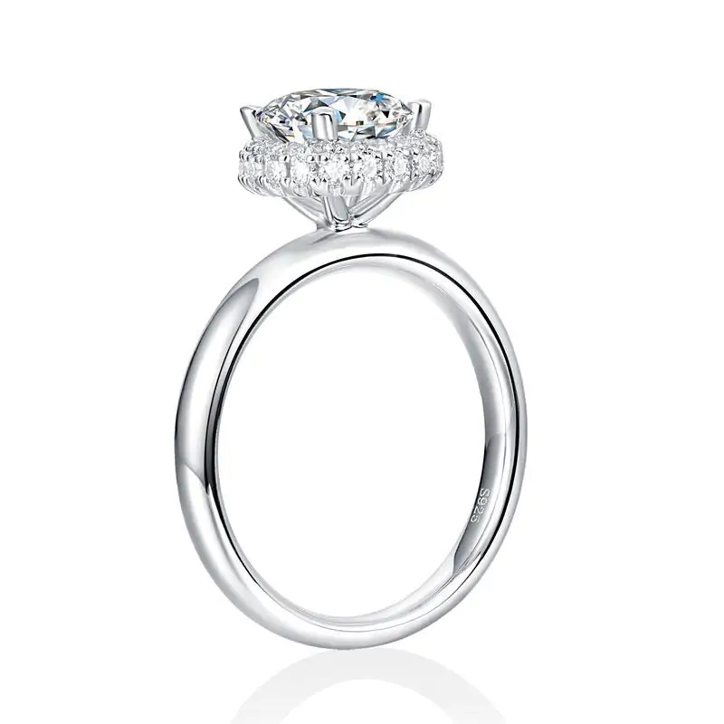 1.5 Carat Moissanite Diamond Ring Halo - Image 3