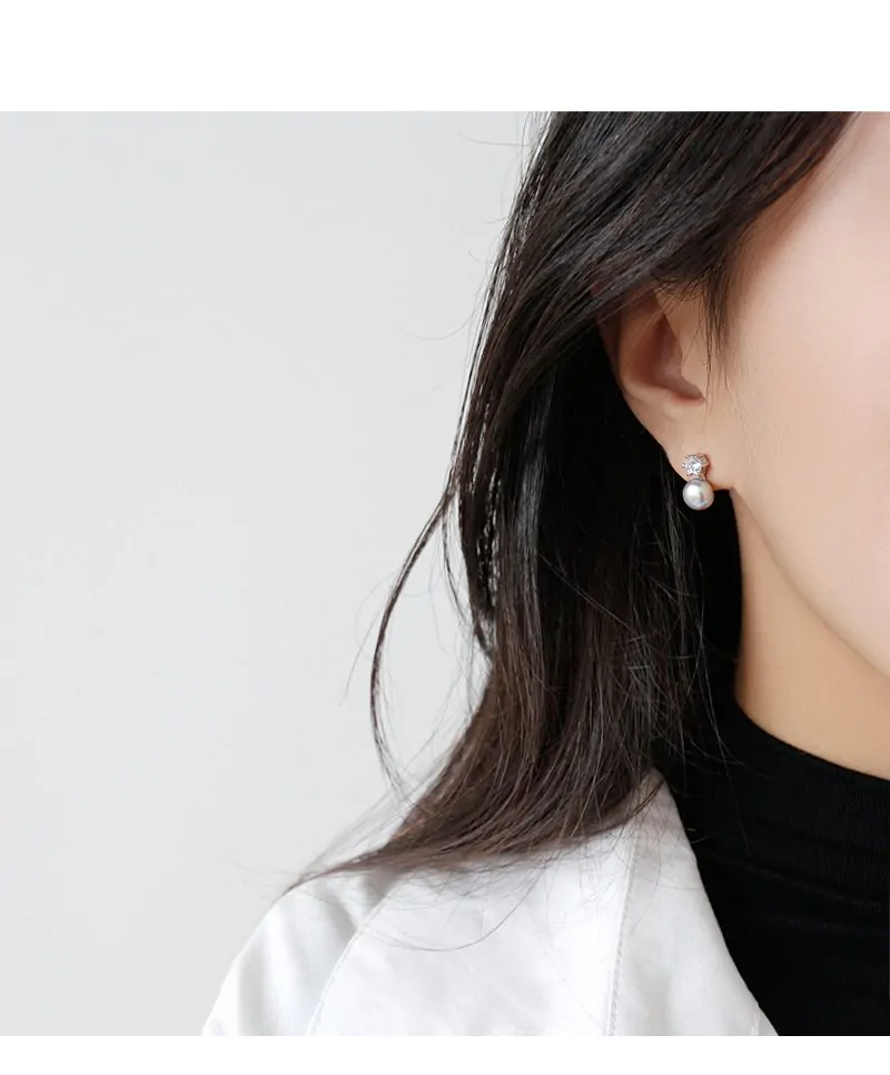 Elegant Natural Pearl 925 Sterling Silver Earring - Image 2