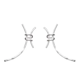 Exaggerated H Letter 925 Sterling Silver Stud Earrings