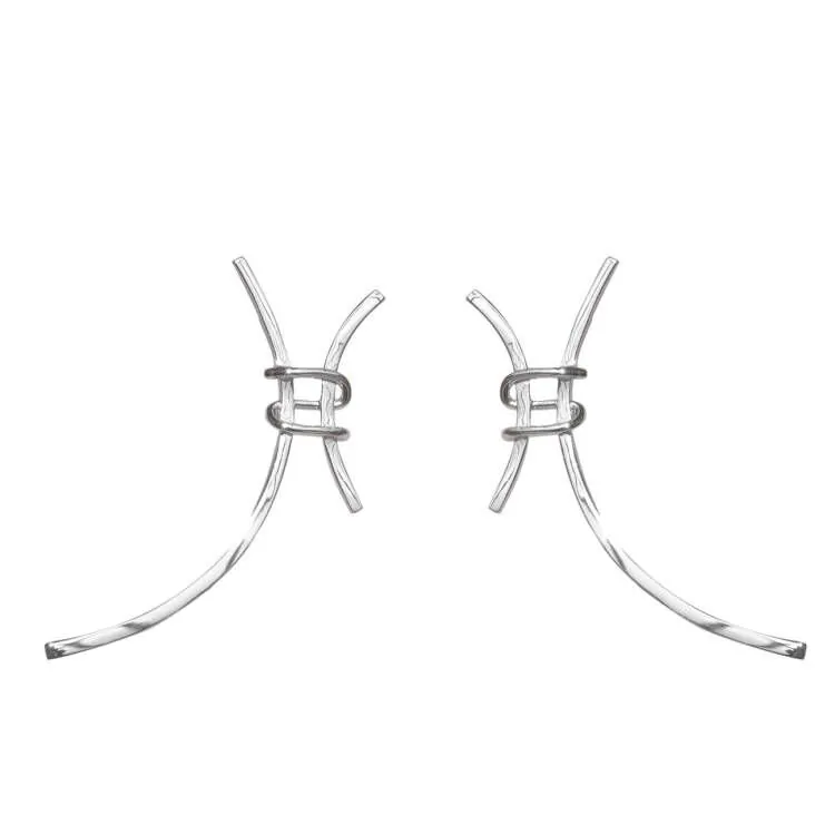 Exaggerated H Letter 925 Sterling Silver Stud Earrings