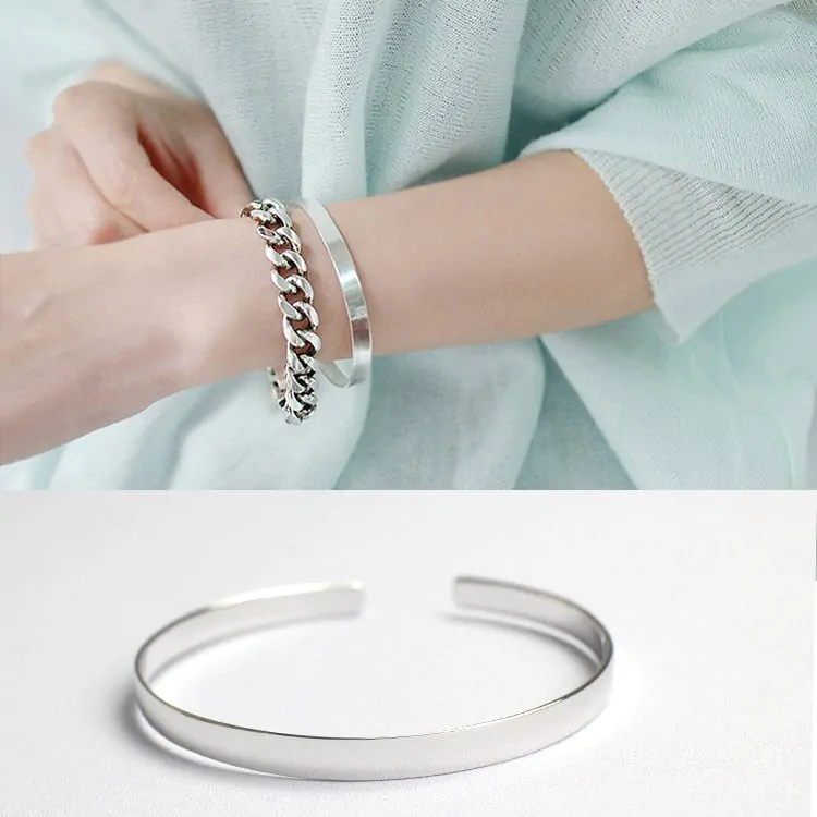 Smooth Surface 925 Sterling Silver Bangle