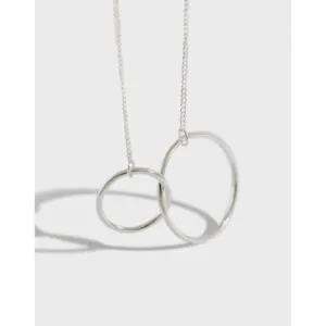 Double Loop Cross 925 Sterling Silver Necklace