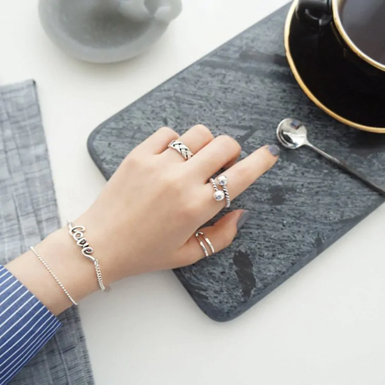 Vintage Twist 925 Sterling Silver Adjustable Ring - Image 3