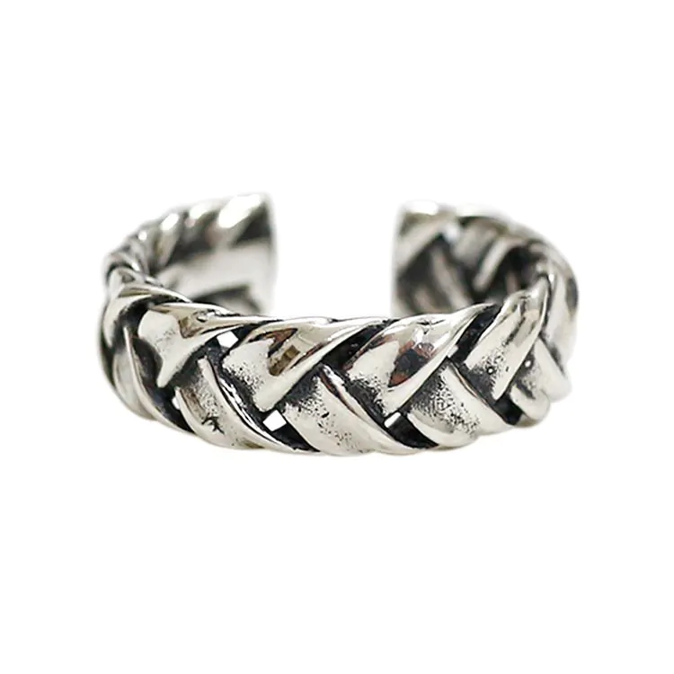Vintage Twist 925 Sterling Silver Adjustable Ring