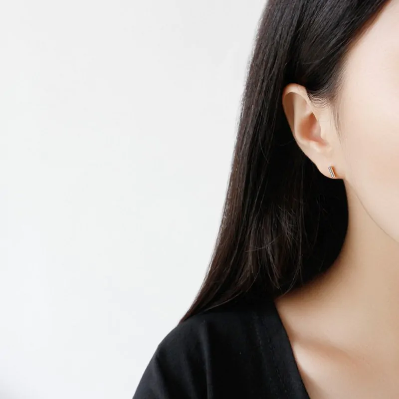 Mini Stick Column 925 Sterling Silver Stud Earrings - Image 4